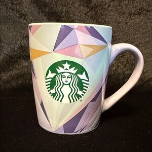 Starbucks Pastel Purple & Lavendar Geometric Coffee Mug 10 oz